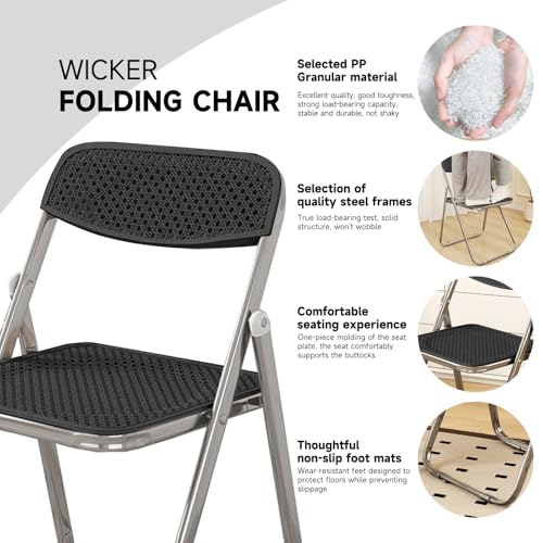 6 Pack Black Plastic Folding Chair B818