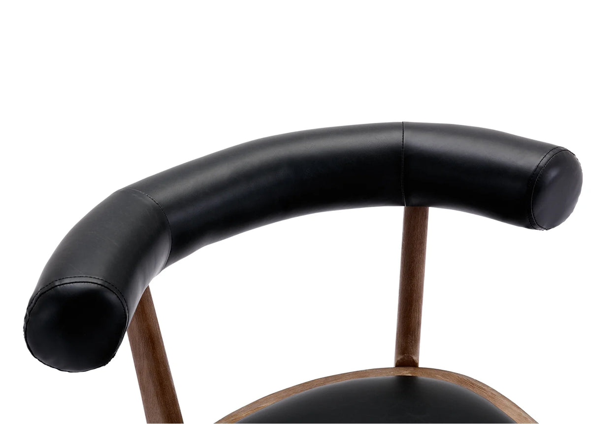 Black PU Upholstered Wooden Dining Chairs Set of 2 R52810