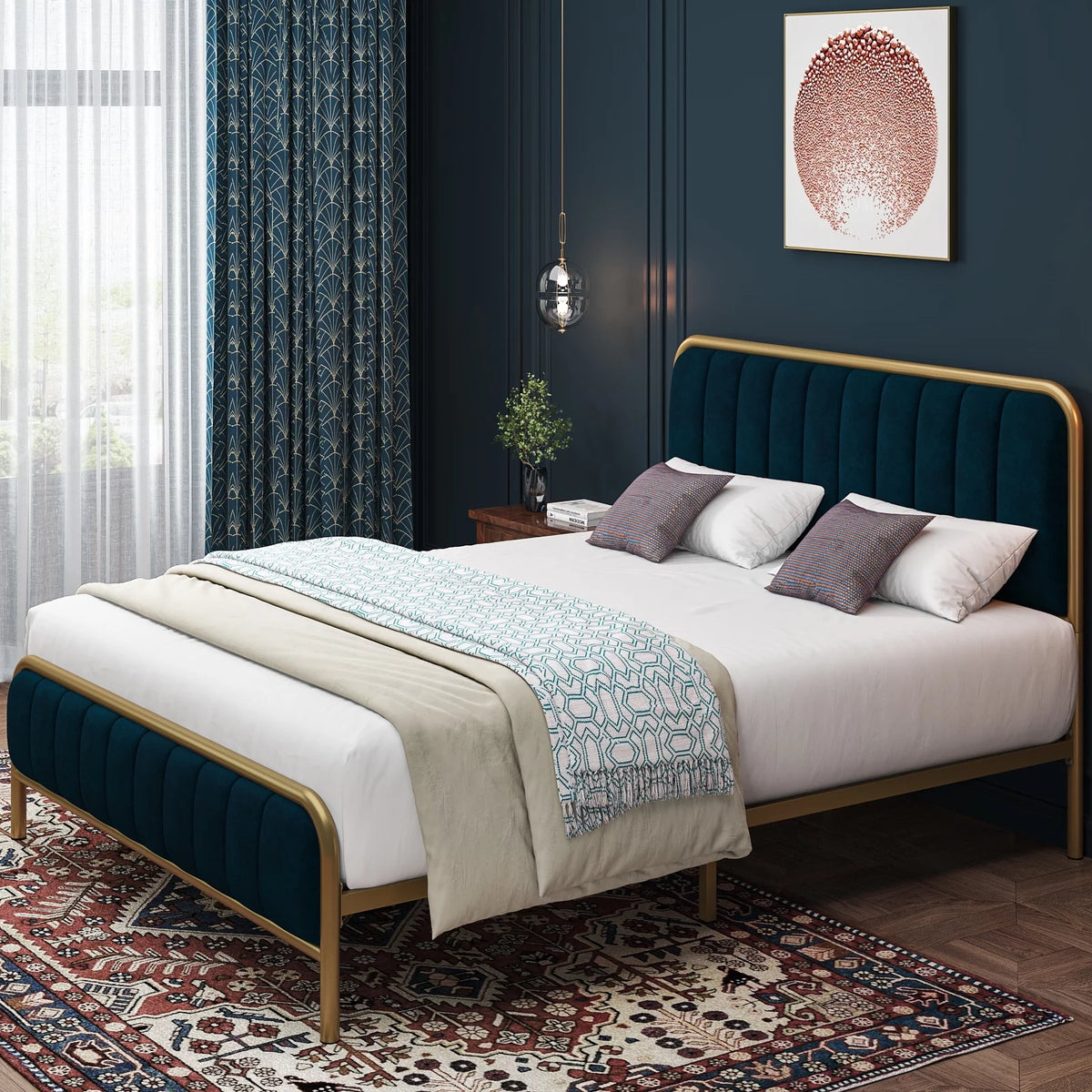 King Size Tufted Upholstered Bed Frame H628769