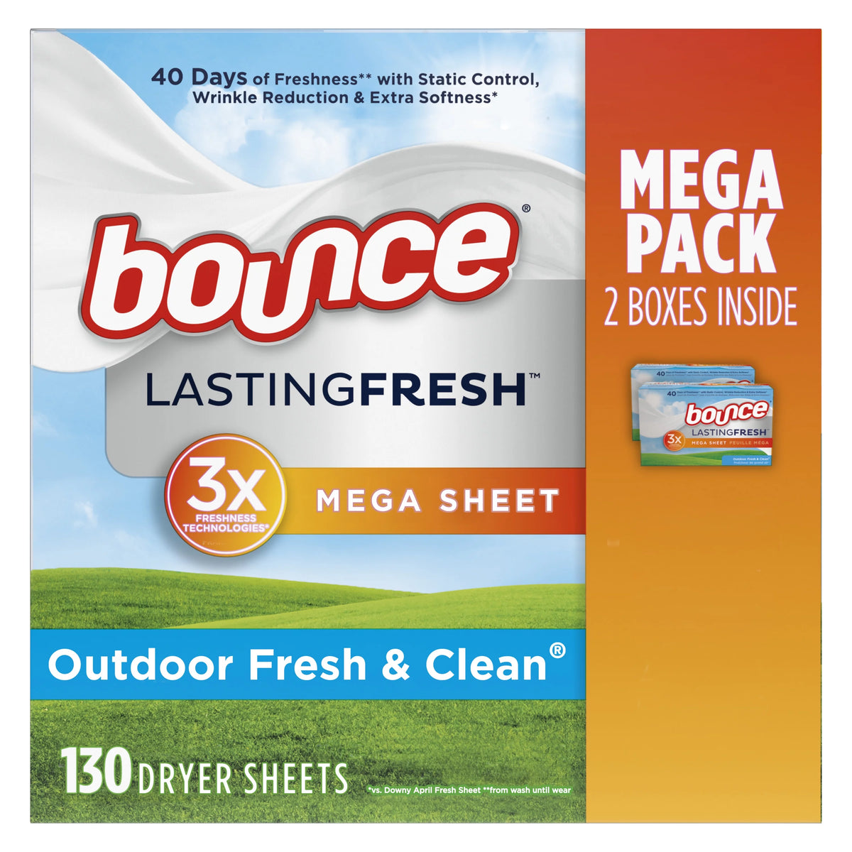 130 ct Outdoor Fresh Fabric Softener Sheets E9822