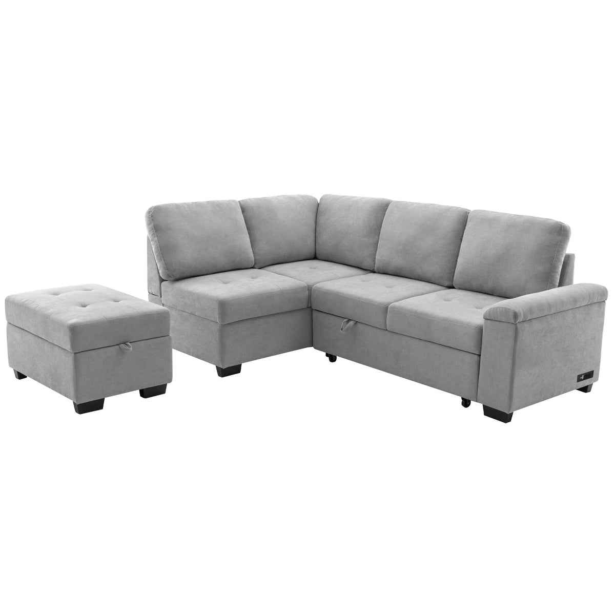 L-Shape Sleeper Sectional Sofa with Storage Ottoman M428323