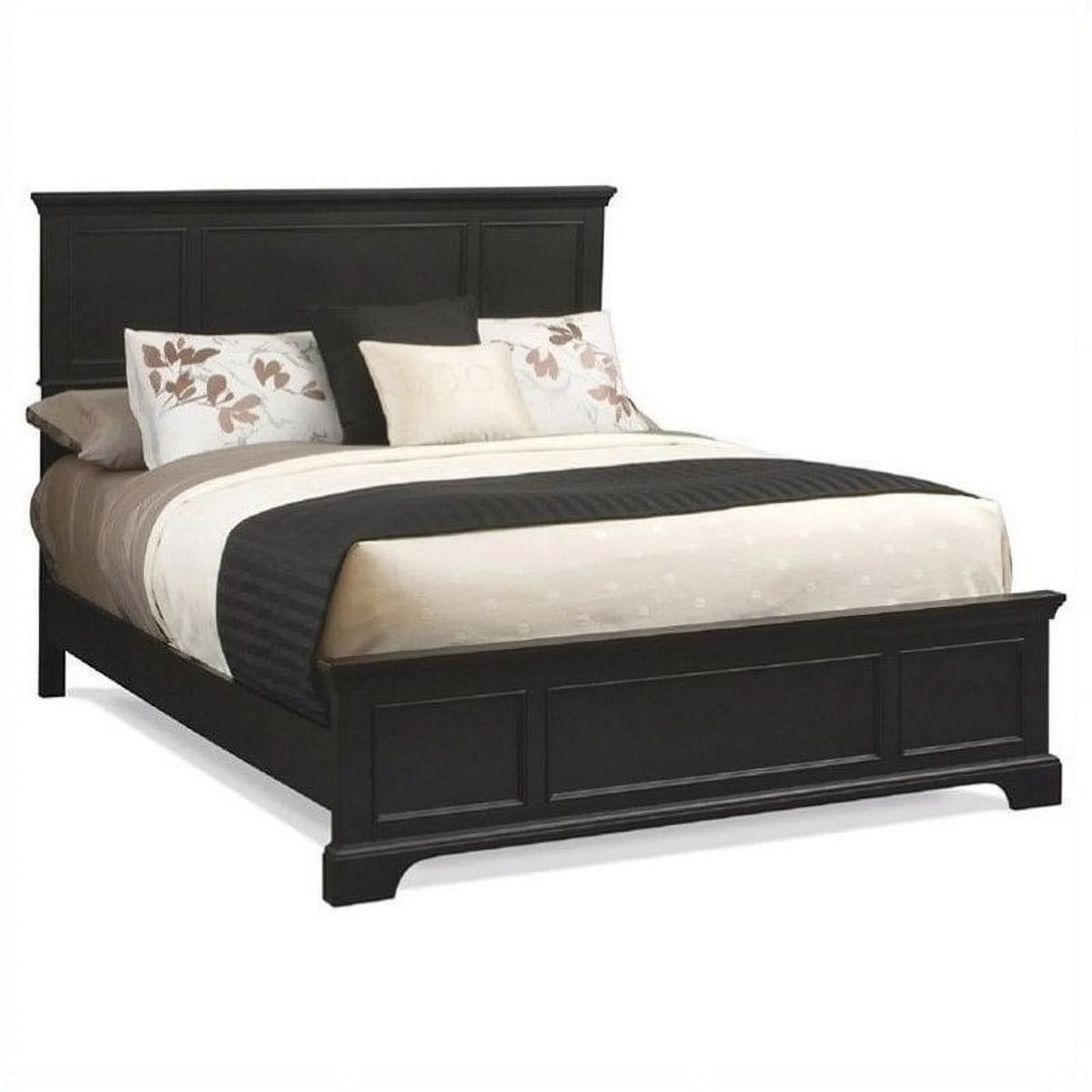 Black Wood King Panel Bed T4516