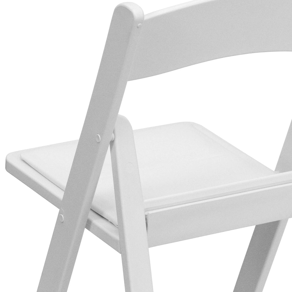 Set of 4 White Resin Folding Chairs U703591