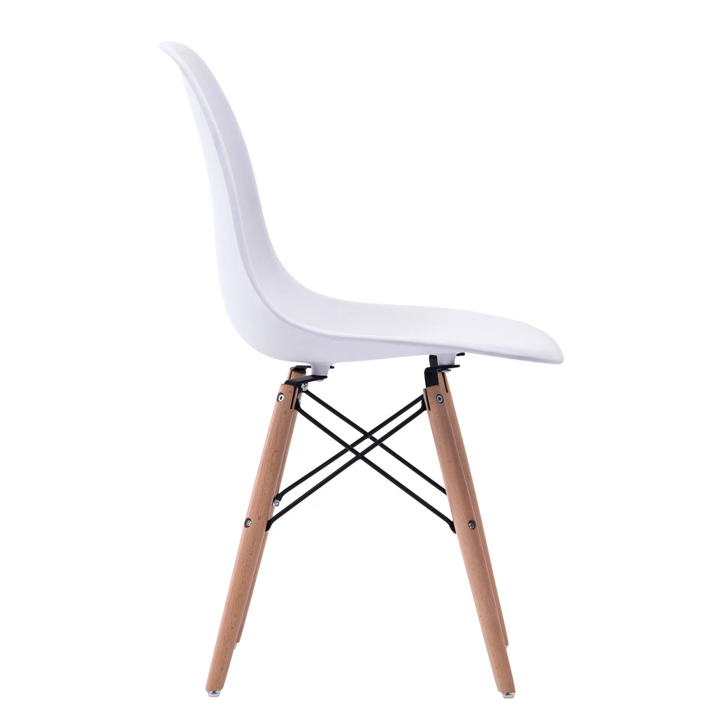 White Dining Chair Set of 2 Beech Wood Legs A149