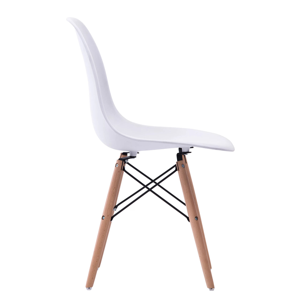 White Dining Chair Set of 2 Beech Wood Legs A149