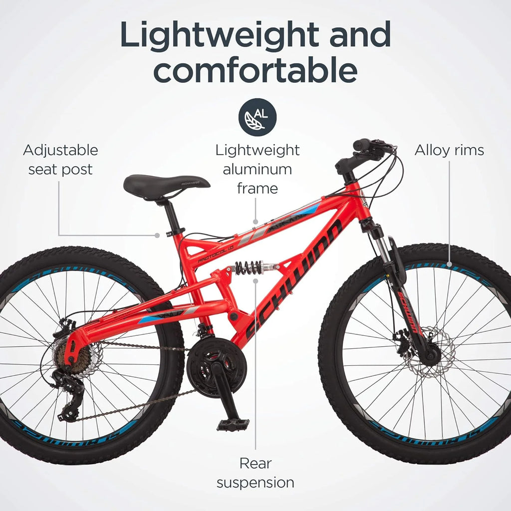 26 In. Wheels 24-Speed Aluminum Full Suspension Mountain Bike N421