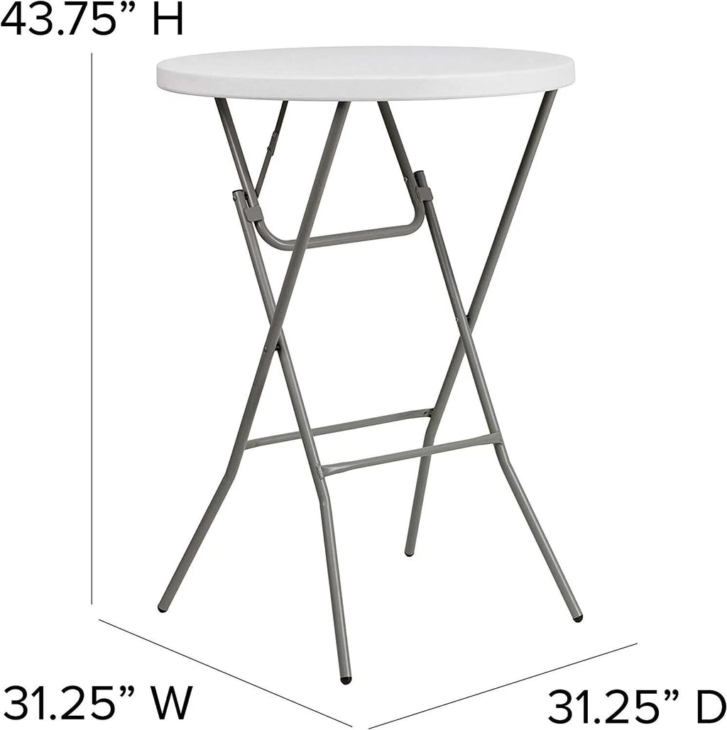 32'' Round Granite White Plastic Bar Height Folding Table U8881