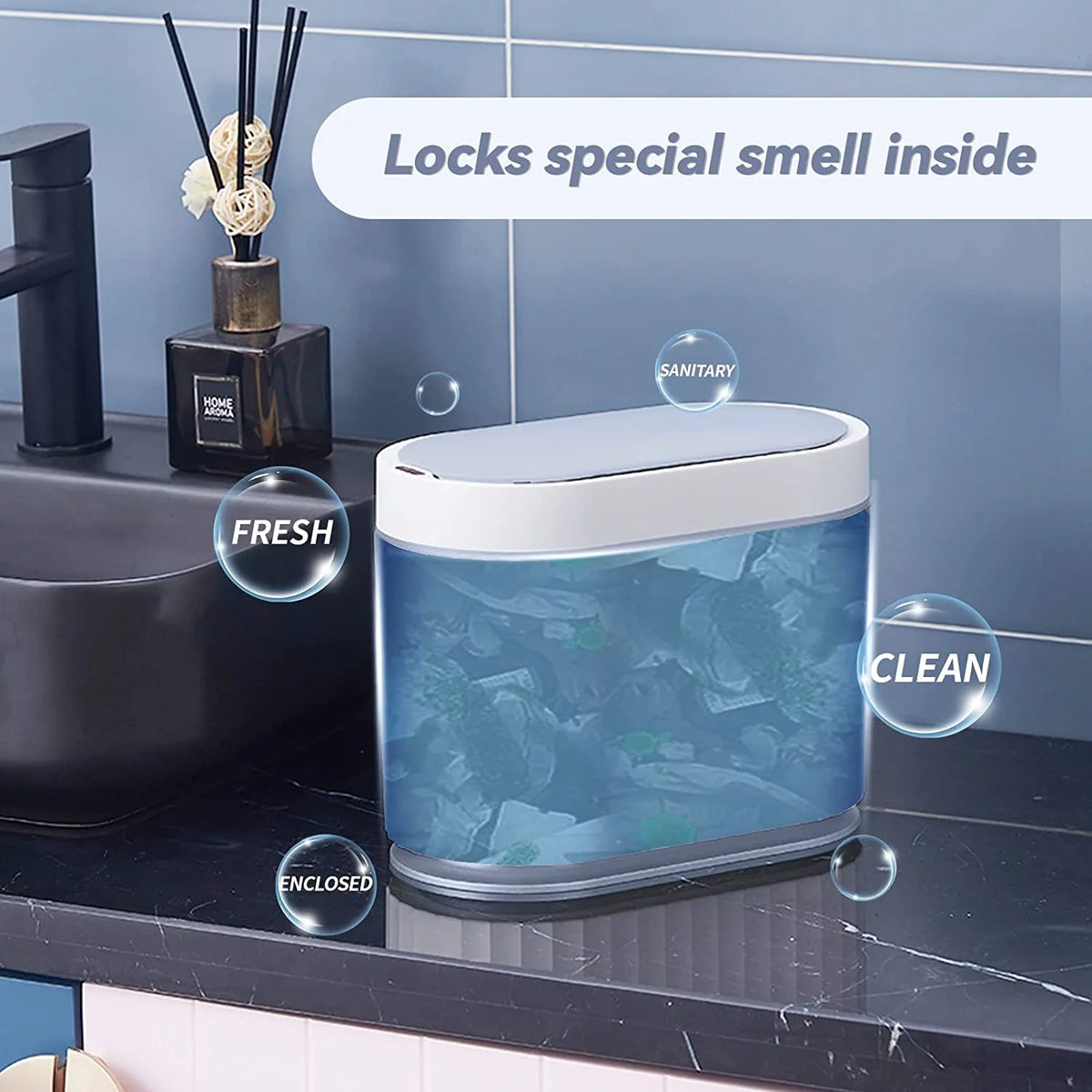 1.3 Gallon Motion Sensor Mini Trash Can with Lid T321692