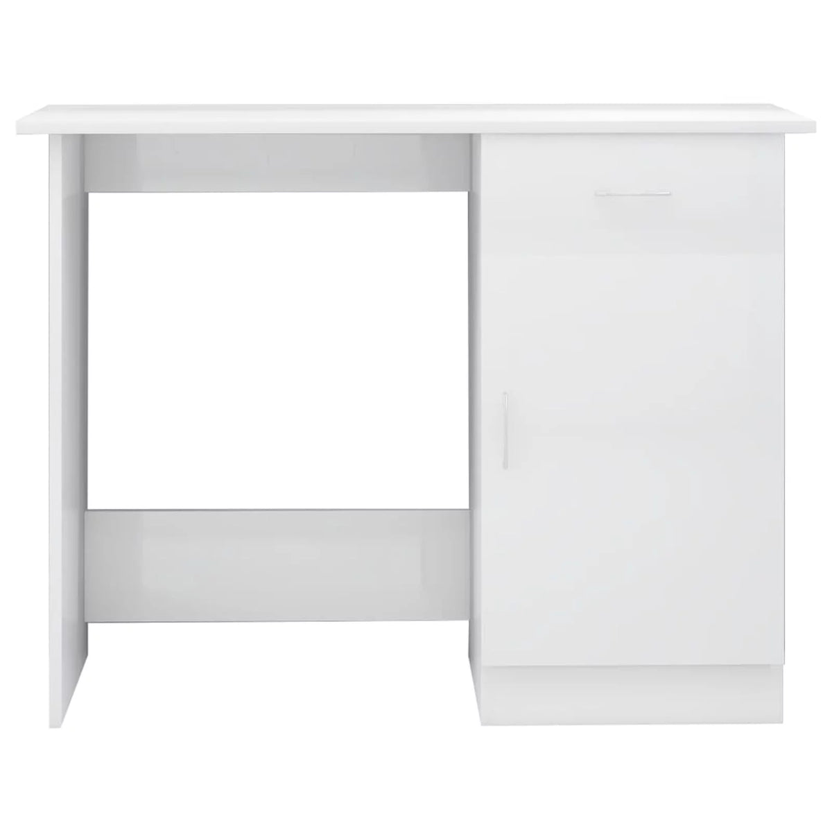 High Gloss White Engineered Wood Desk W3545