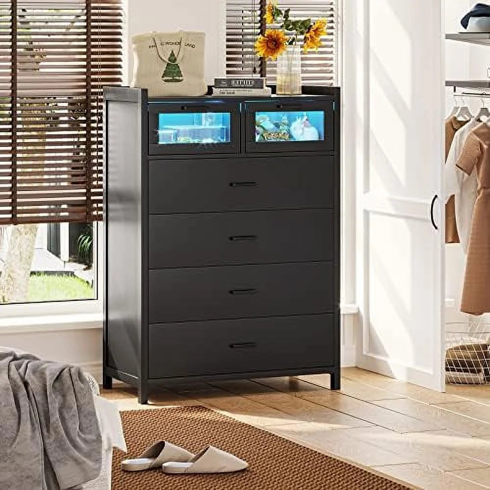 White Tall 6 Drawers Wood Dresser S372168
