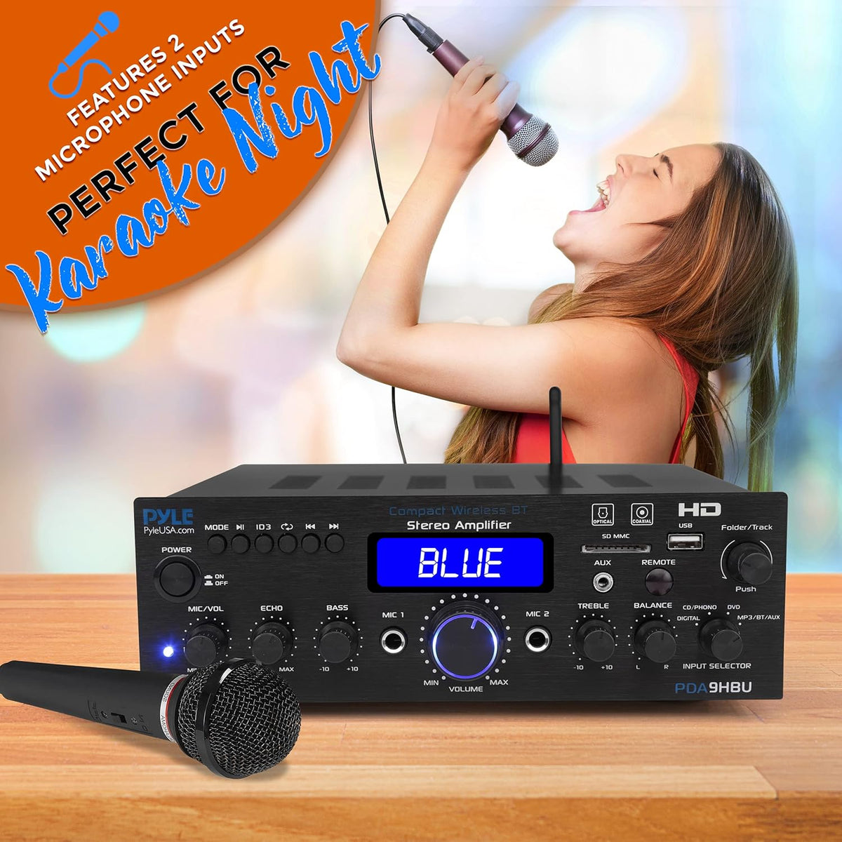 200 Watt Multi-Channel Wireless Bluetooth Home Stereo Amplifier B8098