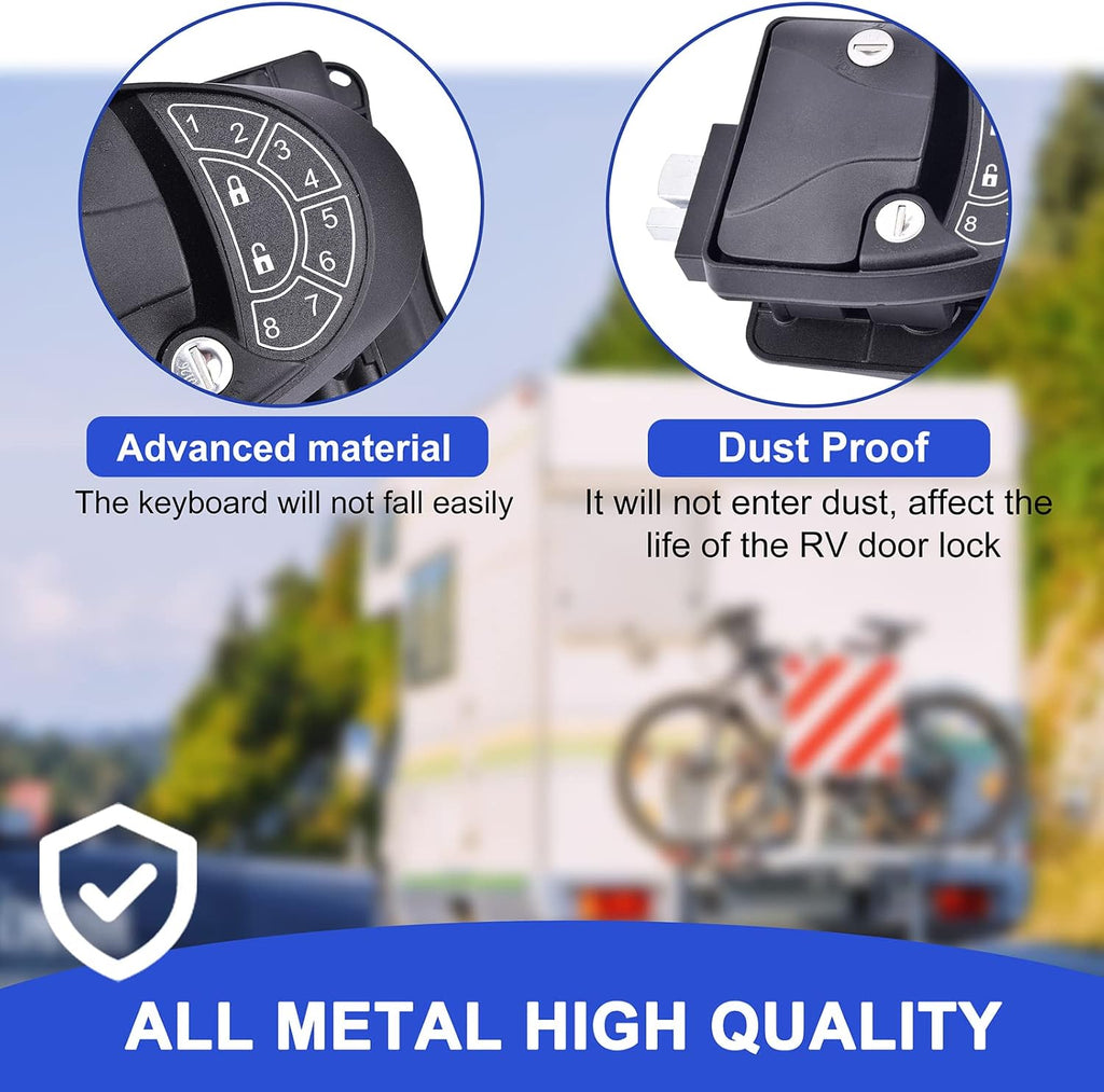 Waterproof Shockproof Metal RV Door Lock with Keypad W7596