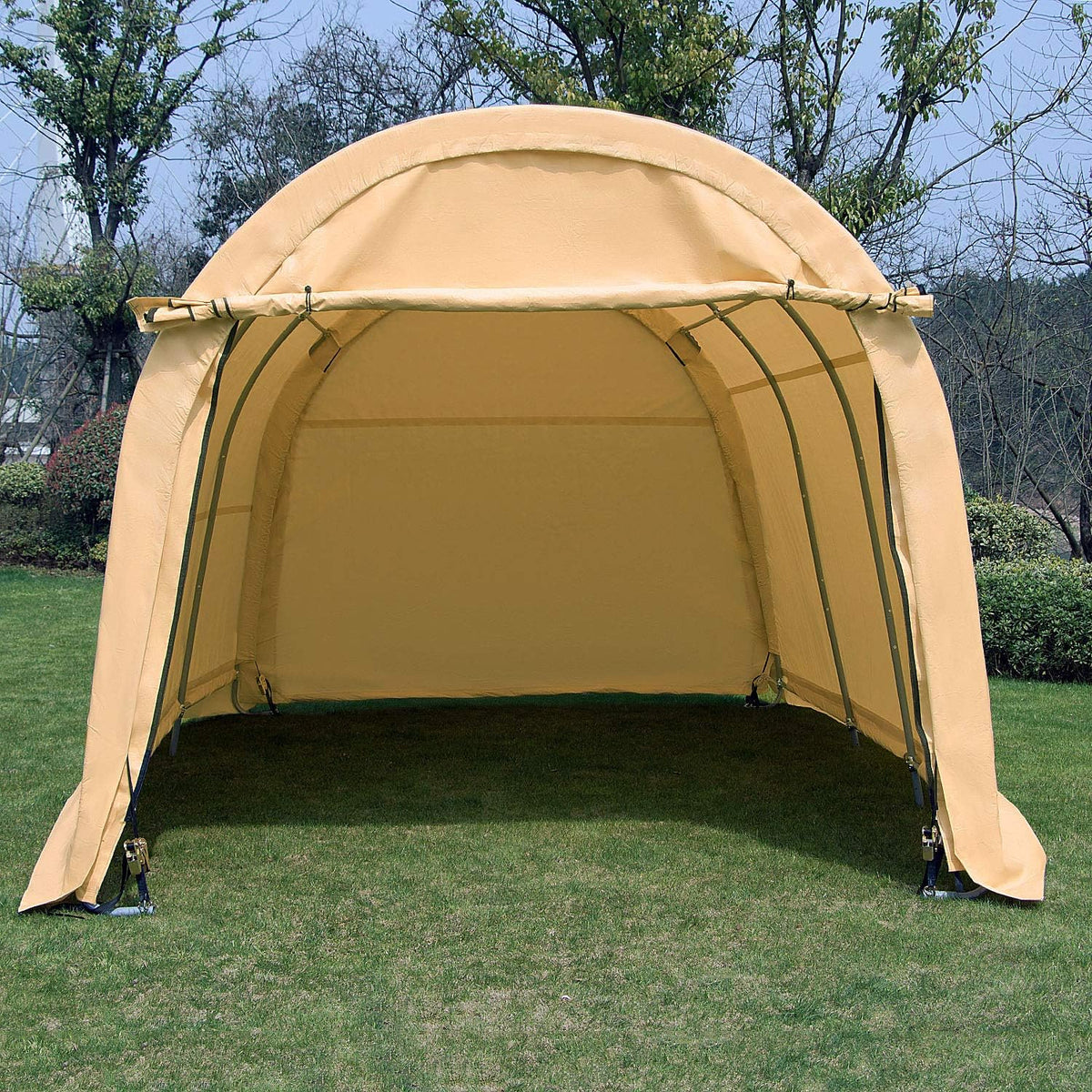 10x15x8ft Portable Heavy Duty Carport, Gray D6871