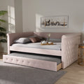 Fabric Upholstered Full Size Daybed With Trundle Z75778