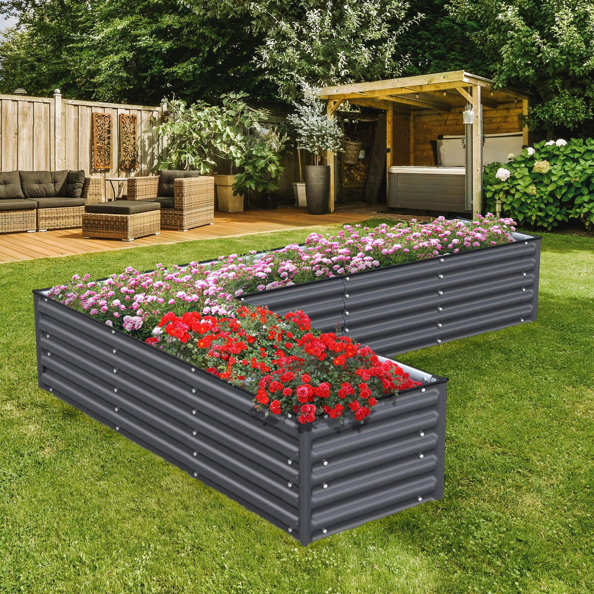 17 Tall L Shape Raised Garden Bed Q690