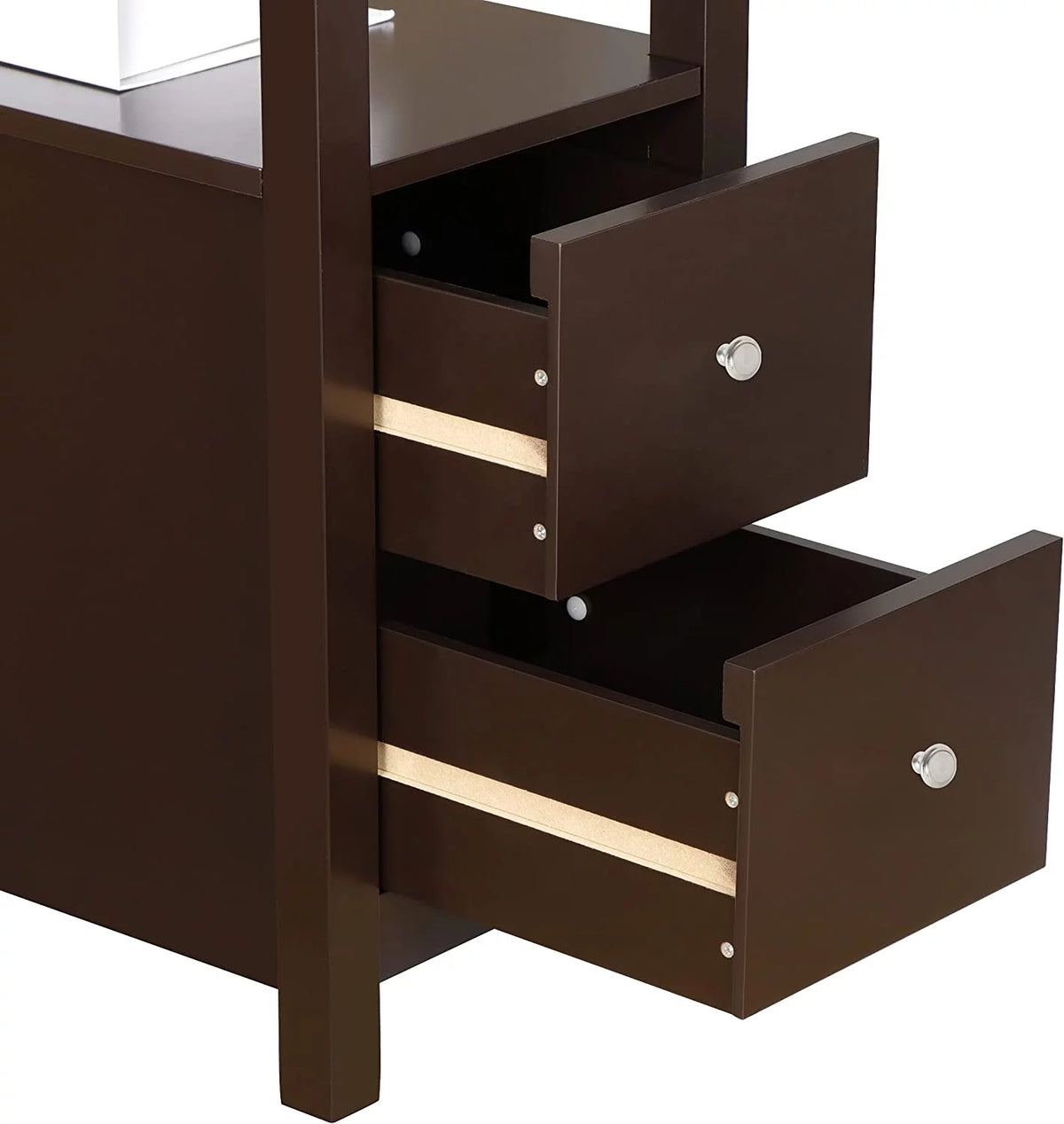 Wooden End Table with Drawer and Storage Shelf D12387