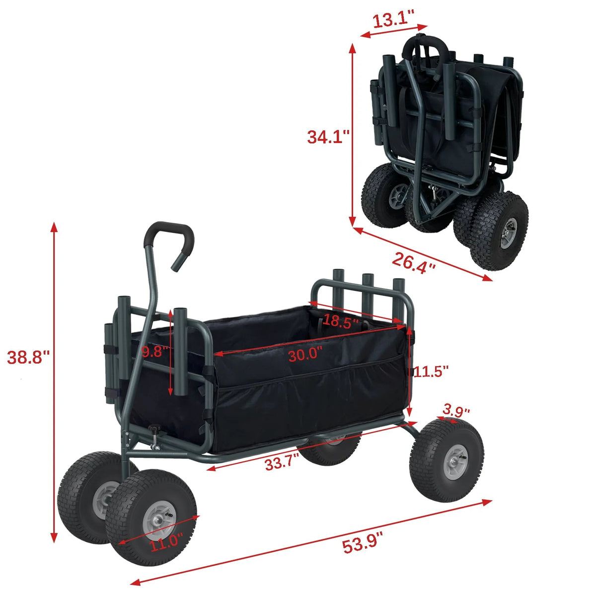 Heavy Duty Foldable Fishing Cart 550 Pound Capacity O130487