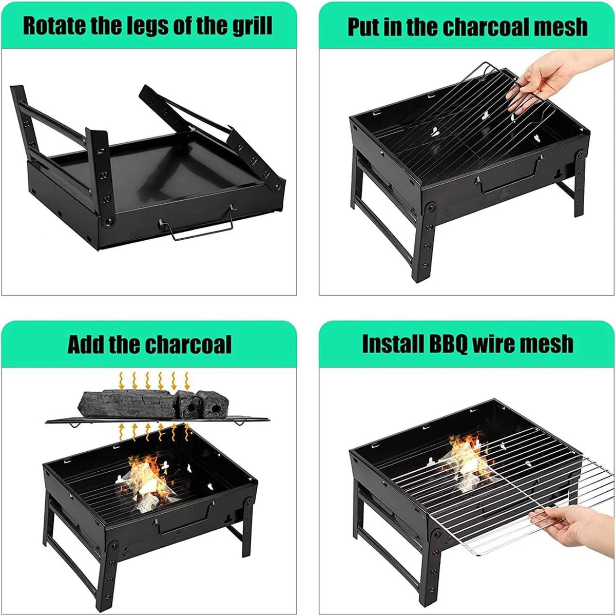 Charcoal Portable Folding BBQ Grill T78180