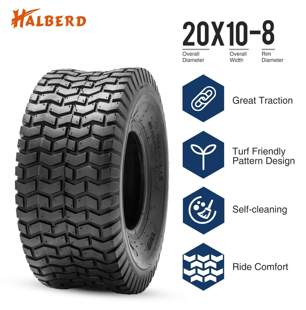 20x10.00-8 Lawn Mower Tires 4PR Heavy Duty Tubeless V804