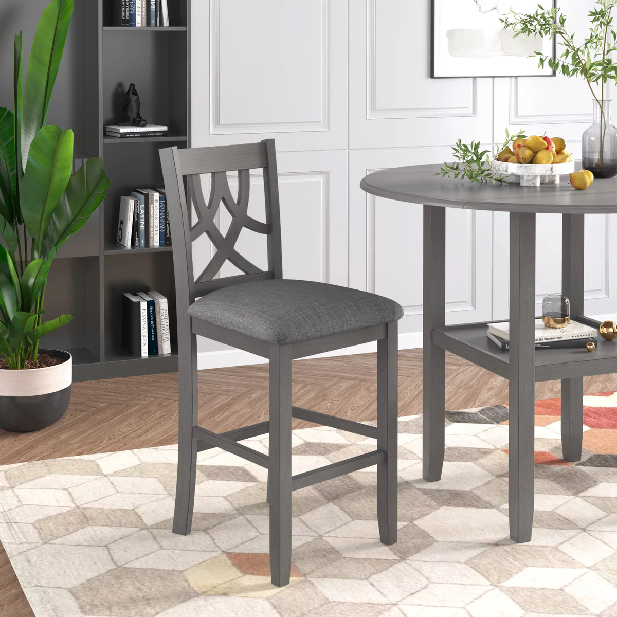 3 Piece Round Drop Leaf Dining Table Set with 2 Chairs N7237