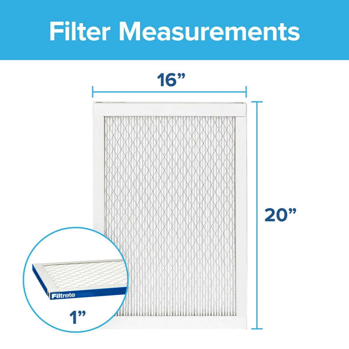 20x20x1 Air Filter MERV 13, 4 Filters C97455