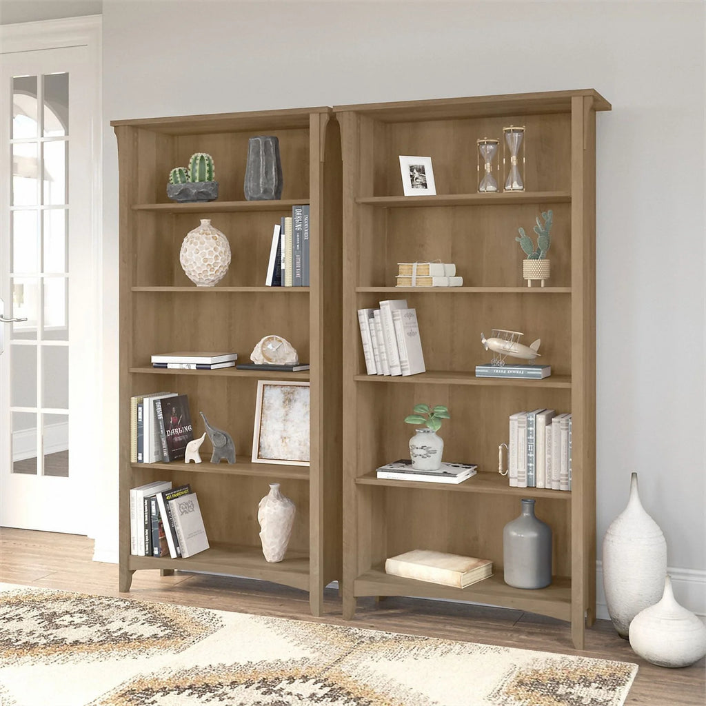 5 Shelf Engineered Wood Bookcase Set of 2 E93161