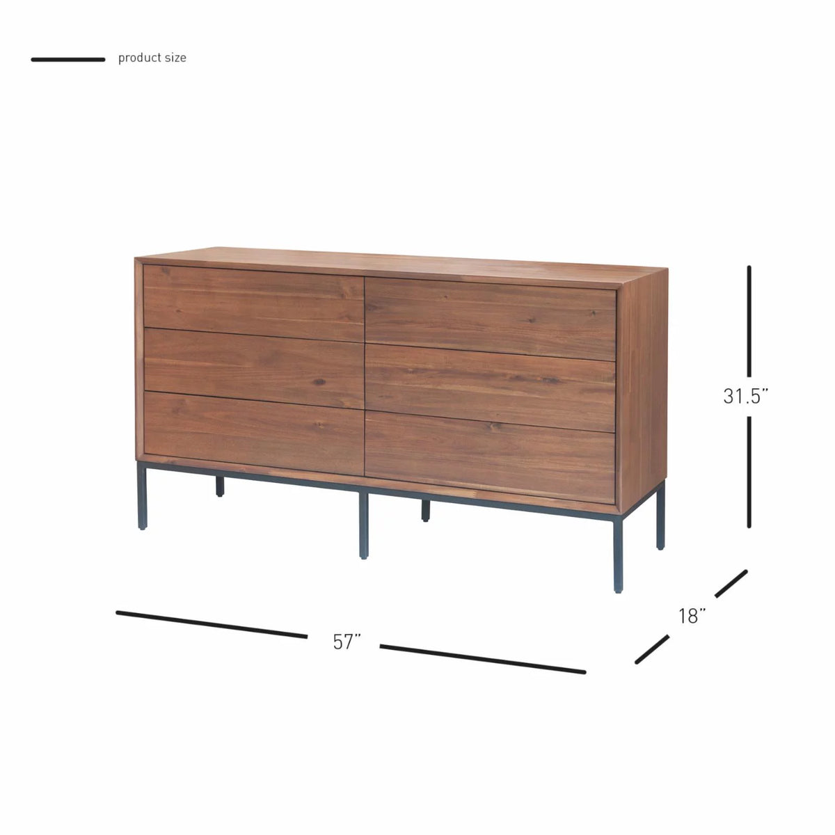 6 Drawer Double Dresser P817