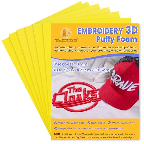 15 Pc 3mm Embroidery Puffy Foam 9"x12" D174828