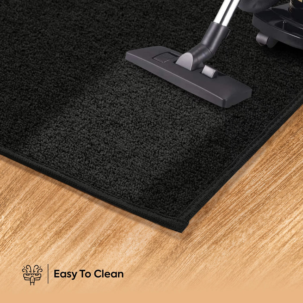 Black 5' x 8' Solid Color Area Rug I411597