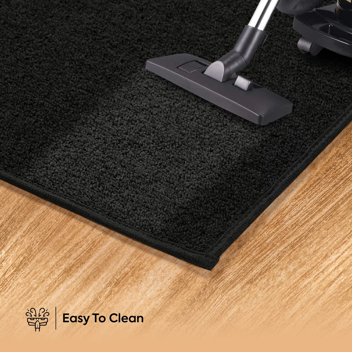 Black 5' x 8' Solid Color Area Rug I411597
