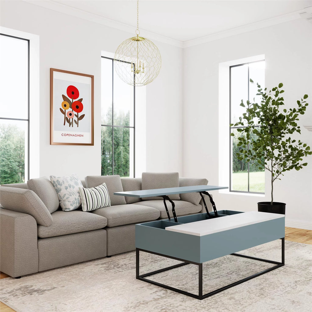 Powder Blue Lift-Top Coffee Table W2893