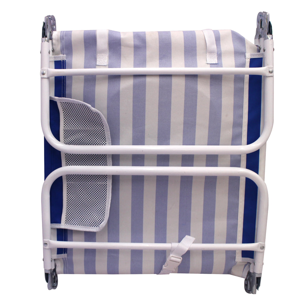 Blue & White Stripe Folding Beach Lounger R415881