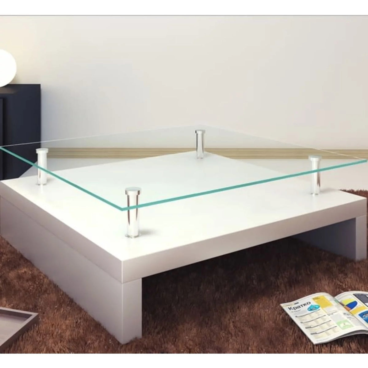 White Glass Coffee Table R185