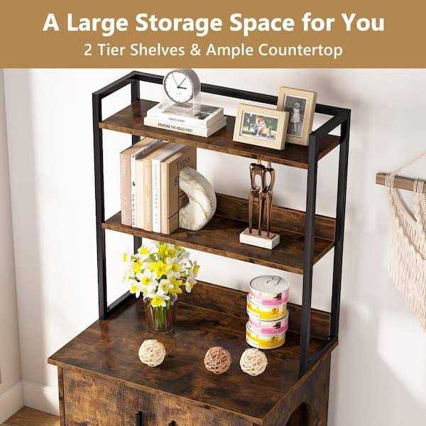 Rustic Brown Litter Box Enclosure Y3895