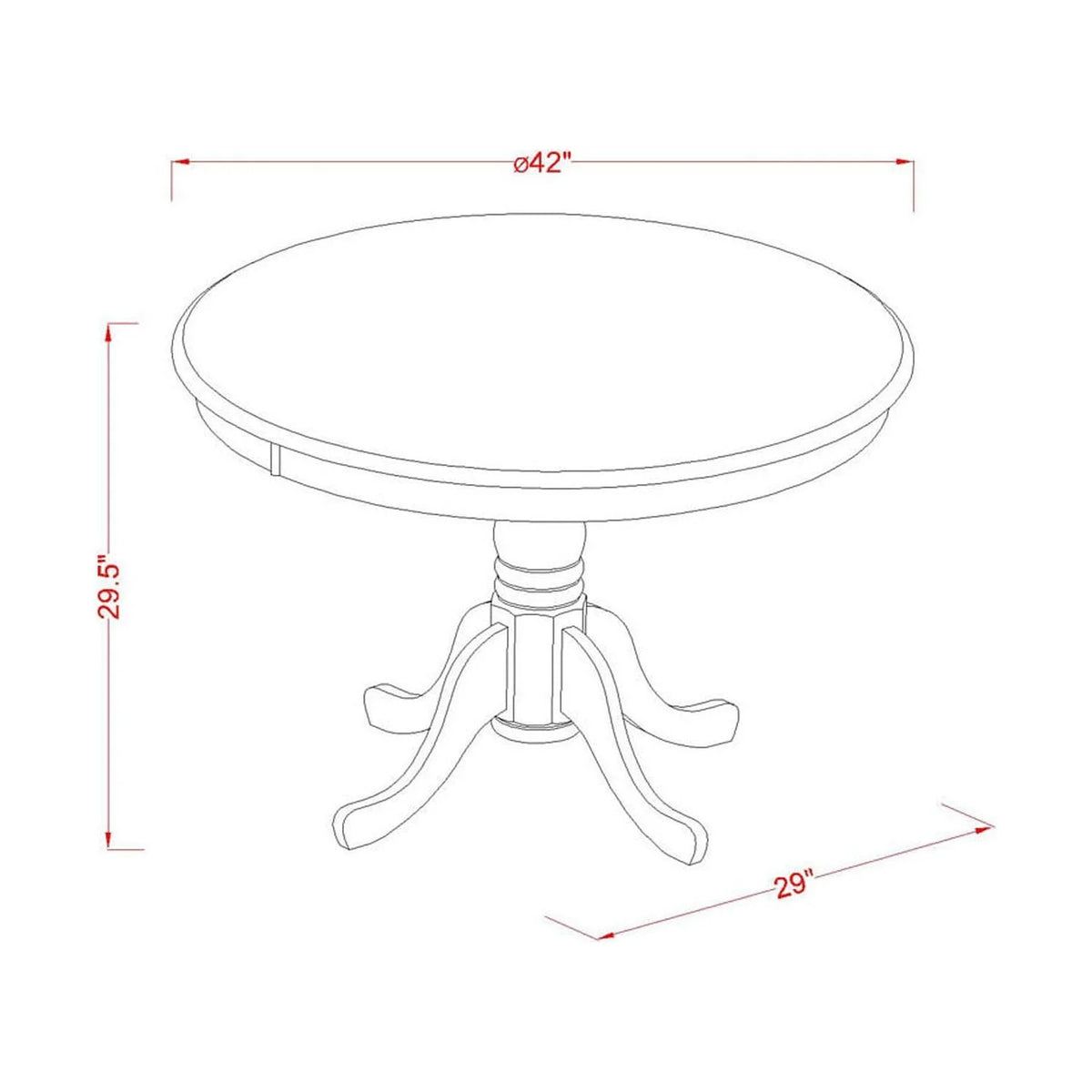 Set of 4 Linen Fabric Baby Blue Dining Chairs and 42-Inch Round Linen White Dining Table O64826