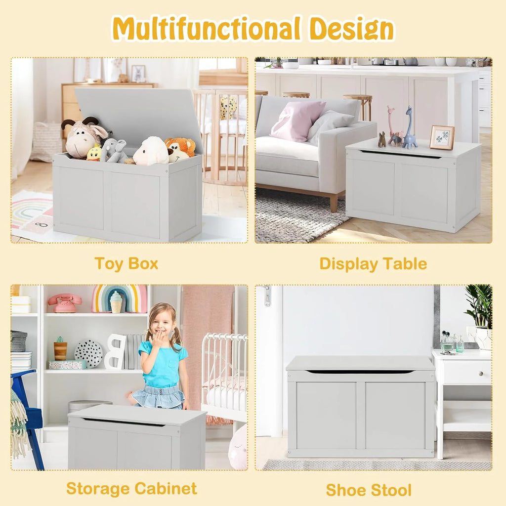 Wooden Toy Box Storage Truck Bench with Flip-Top Lid B68207
