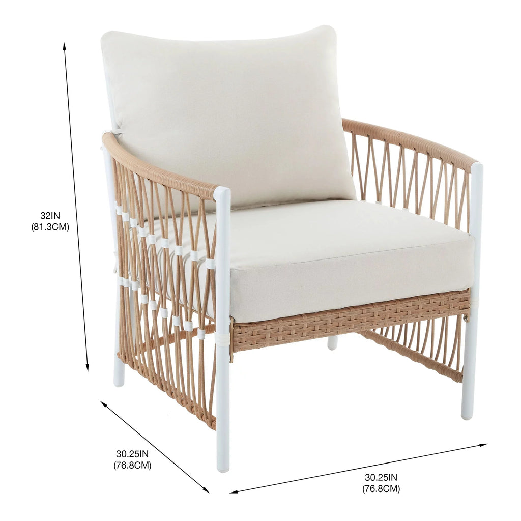 2-Pack White Outdoor Wicker Lounge Chair W52601