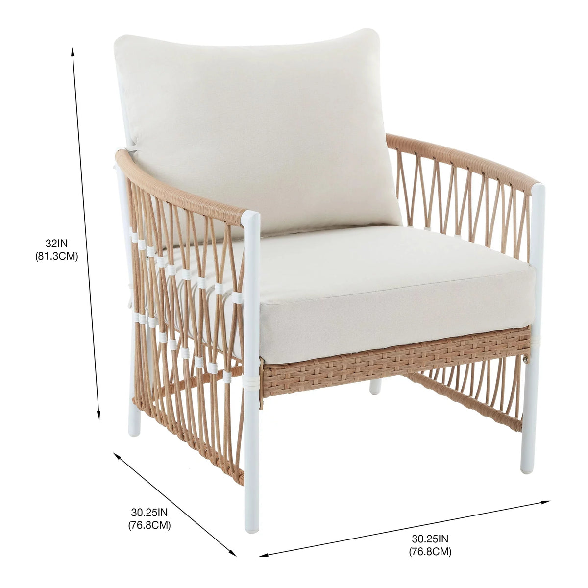 2-Pack White Outdoor Wicker Lounge Chair W52601