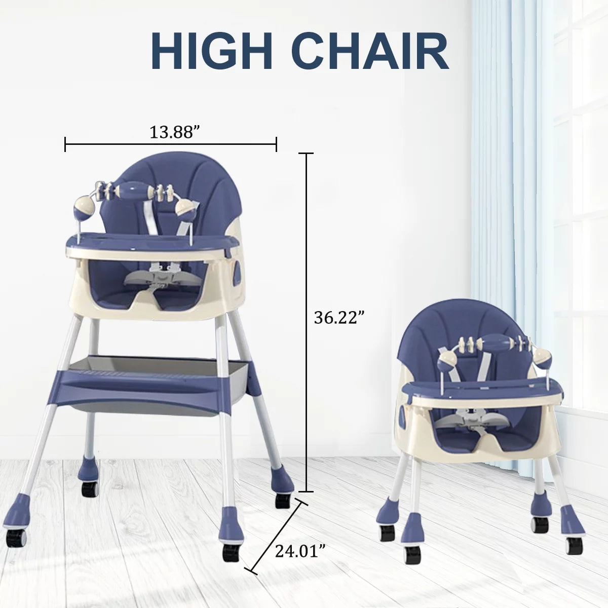 4-in-1 Baby High Chair Blue K213