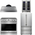 36 Gas Range, Range Hood, Refrigerator and Wine Cooler P75374