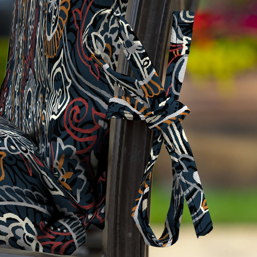 Navy Paisley Outdoor Chair Cushion H56114