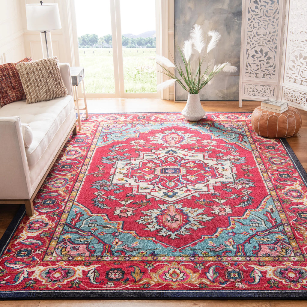 Red Turquoise 10' x 14' Area Rug Z94218