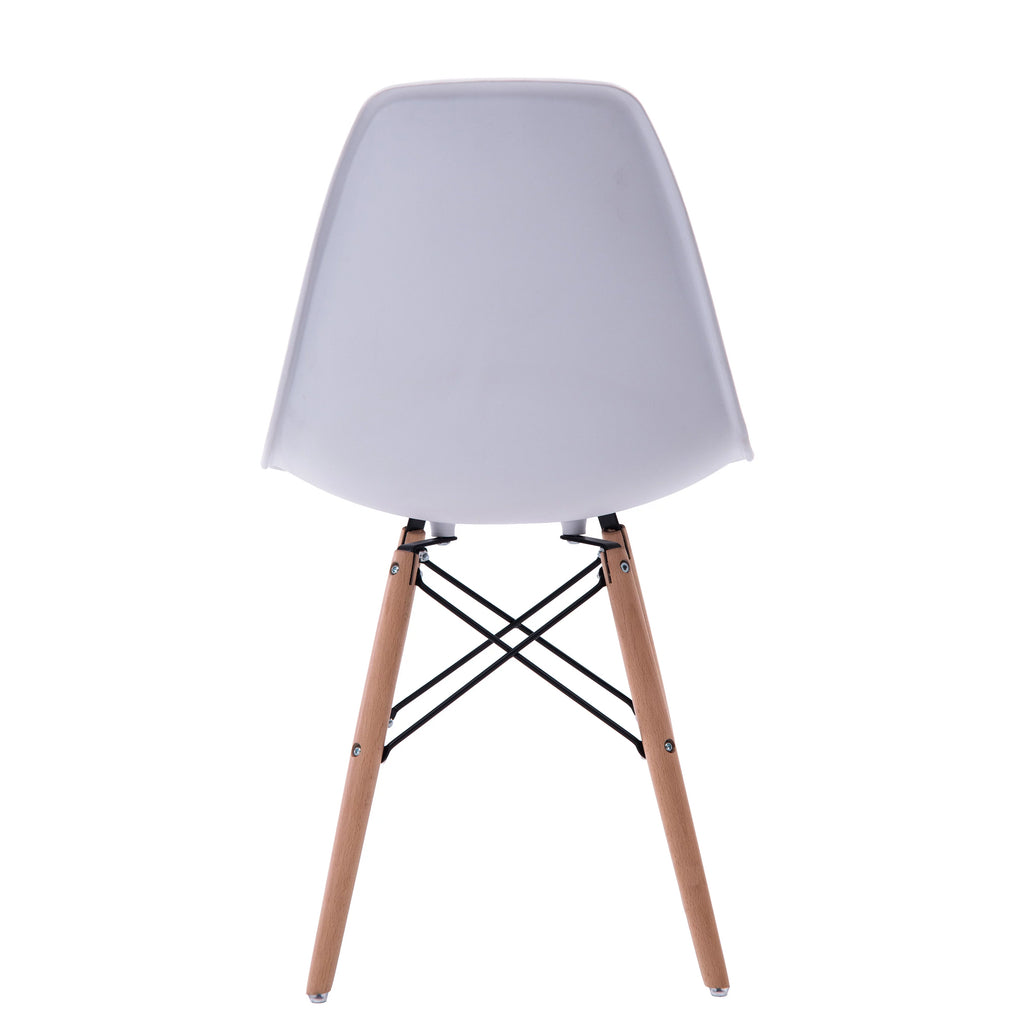 White Dining Chair Set of 2 Beech Wood Legs A149