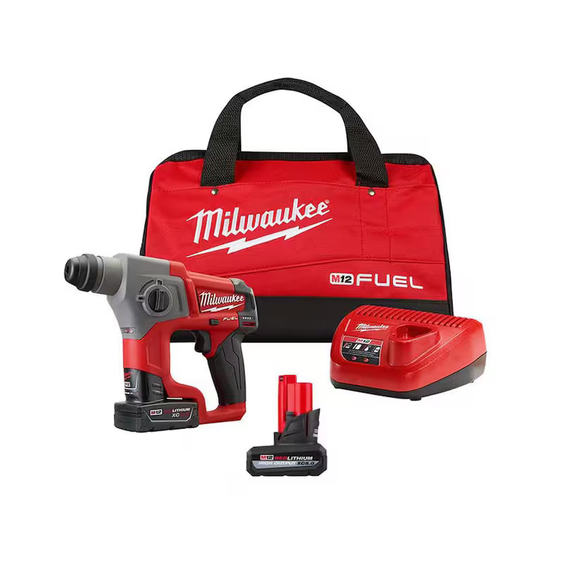 12-Volt Brushless Cordless SDS-Plus Rotary Hammer Kit with 5.0 Ah Battery J871612