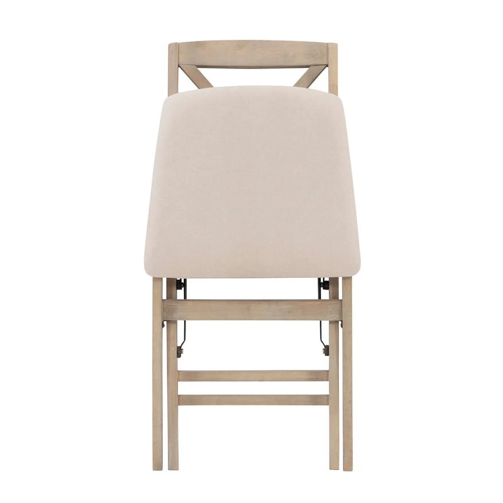 Set of Two Graywash Wood Folding Chairs T230