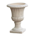 Antique White Concrete Urn Planter M79205
