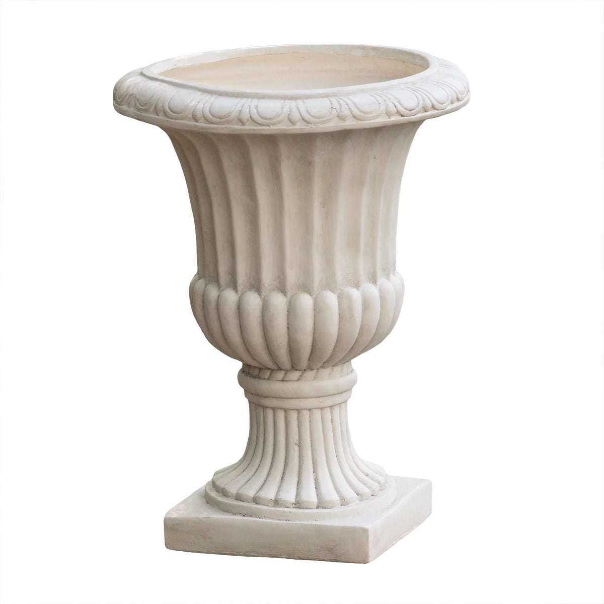 Antique White Concrete Urn Planter M79205