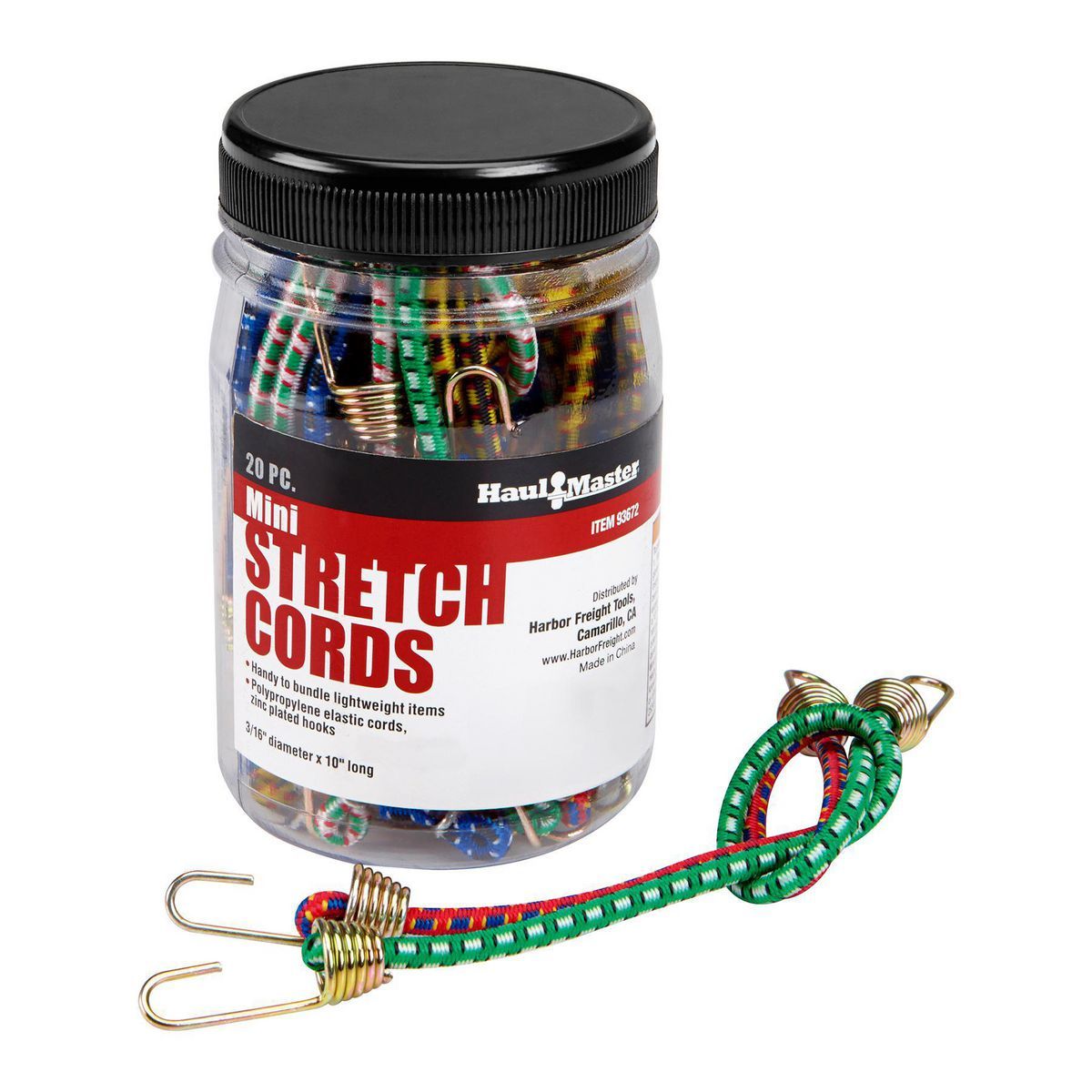 Mini Elastic Stretch Cords, 20-Piece G300512