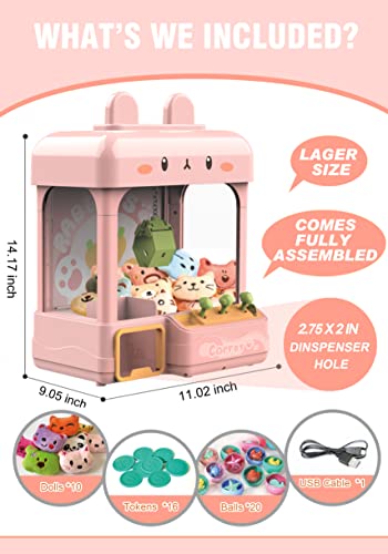 Large Claw Machine with Prizes, Adjustable Sound & Light, Candy Crane Vending Machine P73950