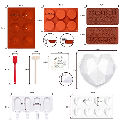 Silicone Chocolate Heart Molds Set F42303